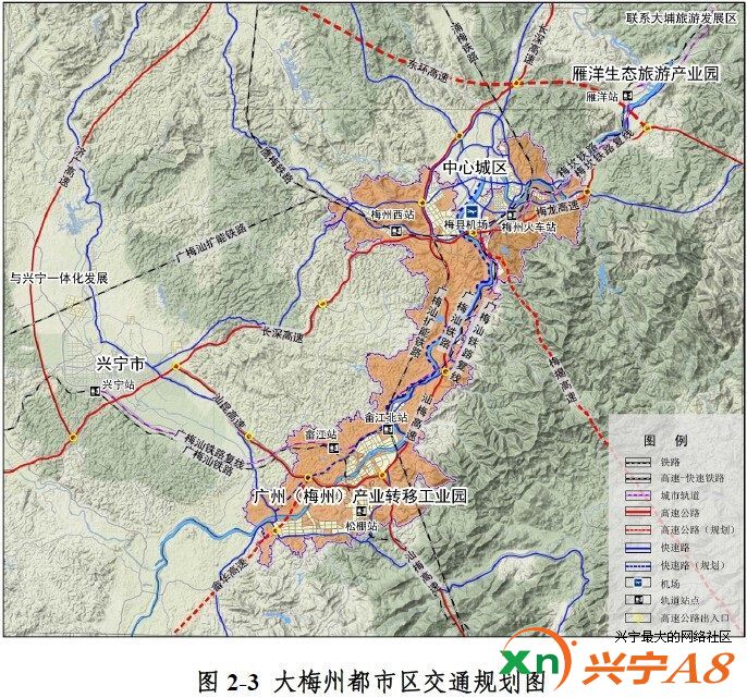 重大消息:梅州兴宁高速铁路高速公路规划图