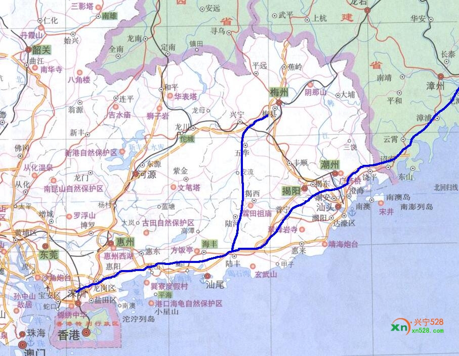 建设梅州支线(汕尾----梅州) 全长约公里,站点有:陆河,揭西